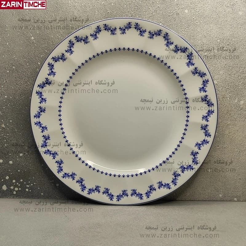 بشقاب غذاخوری چینی زرین مدل فرانسیس سرمه ای — تصویر ۵
