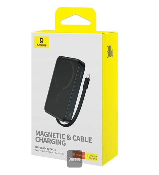 پاوربانک بیسوس مدل Magnetic Mini Wireless P1002210B113 ظرفیت 10000 میلی آمپر ساعت — تصویر ۳