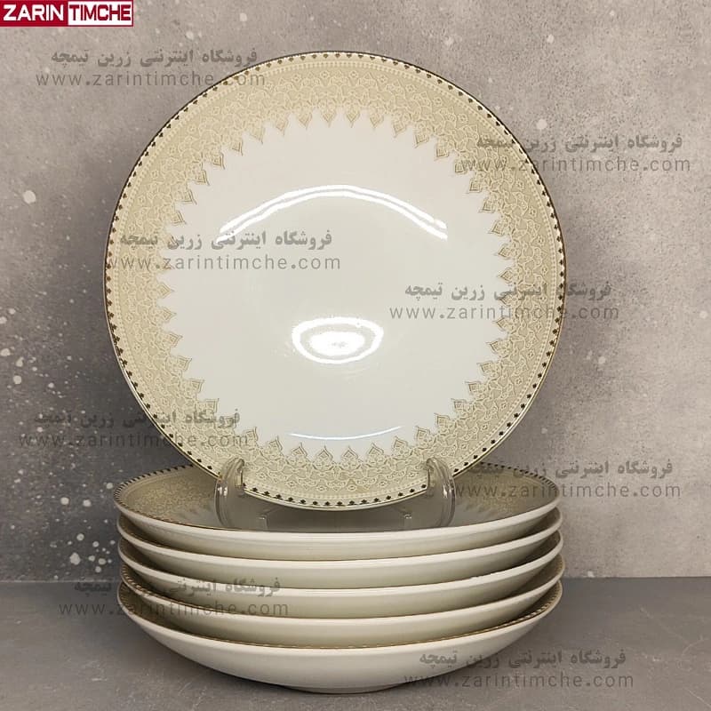 بشقاب خورشت خوری چینی لورین مدل برمودا