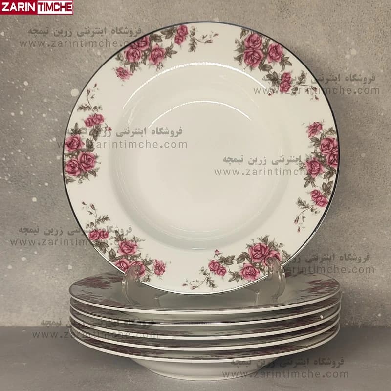 بشقاب خورشت خوری چینی زرین مدل آران