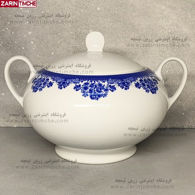سوپ خوری درب دار چینی زرین مدل فلورانس