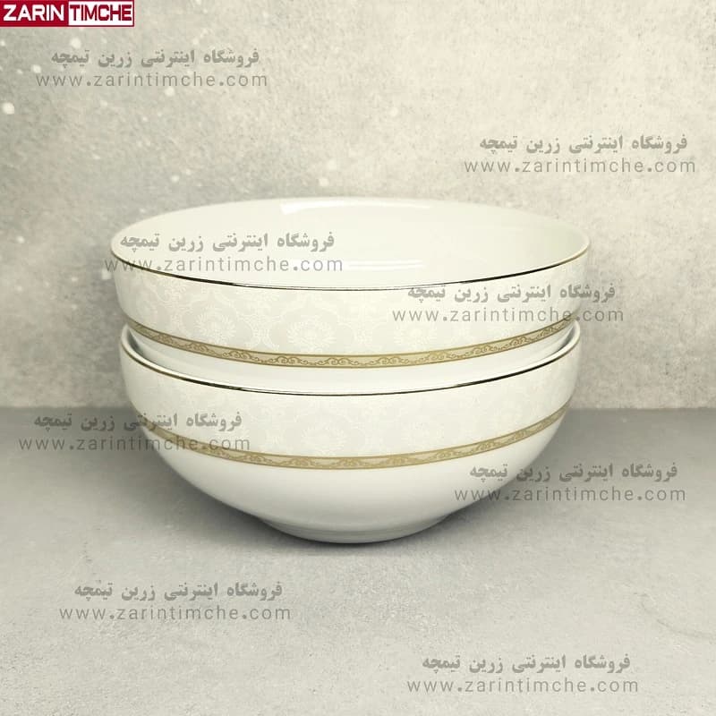 کاسه آبگوشت خوری چینی زرین مدل هدیه طلایی 6 عدد