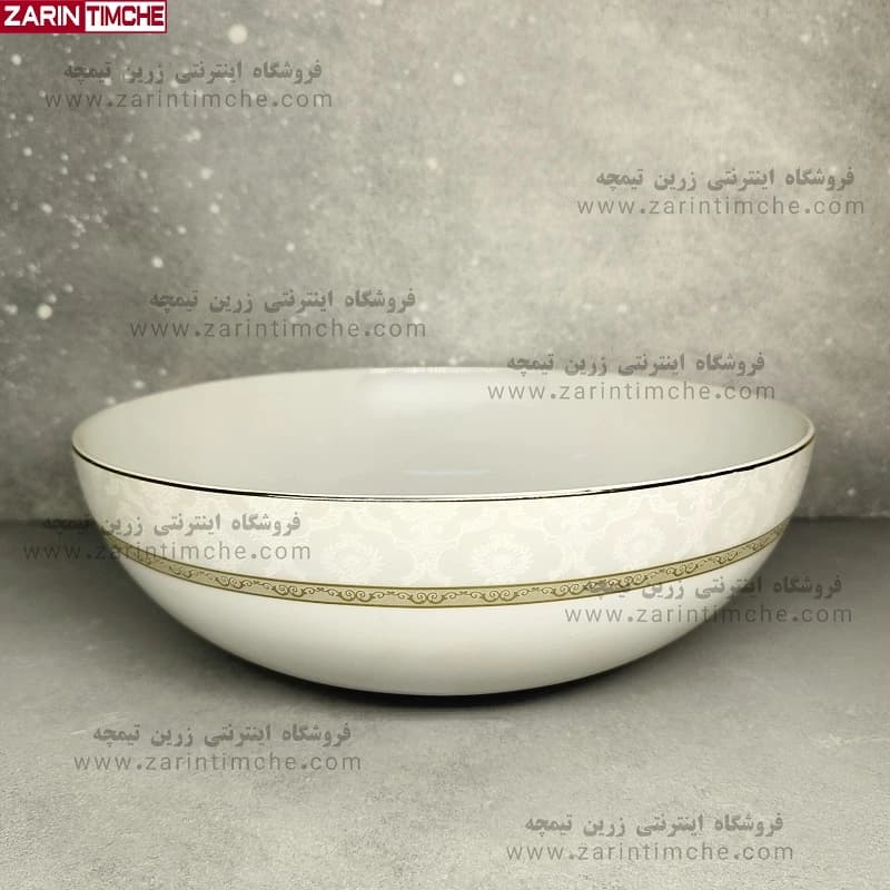 کاسه سالادخوری چینی زرین مدل هدیه طلایی