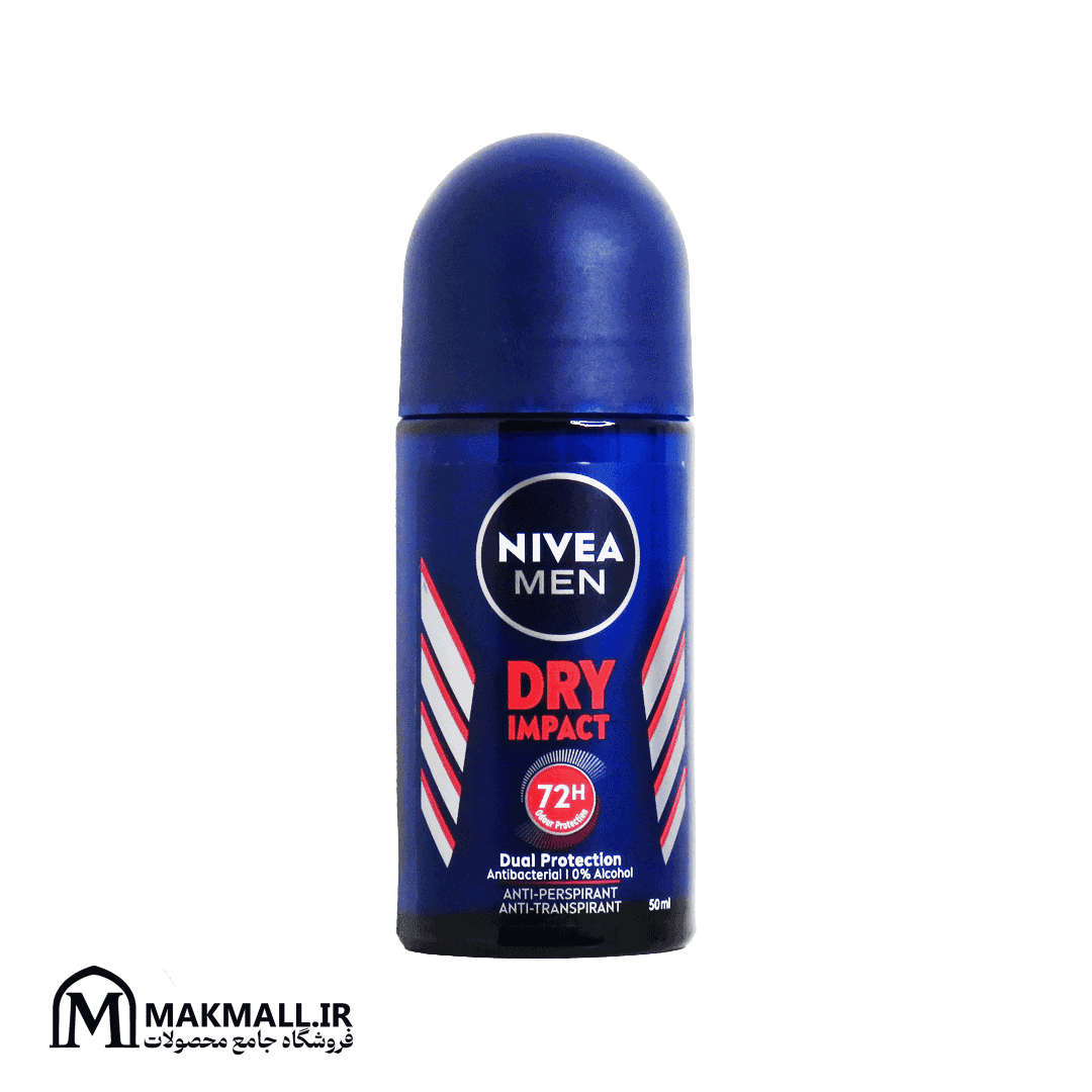 مام رول ضدتعریق مردانه نیوا درای ایمپکت ۷۲ ساعته ۵۰ میل | NIVEA Men Dry Impact 72h Anti-Perspirant Roll-On 50ml