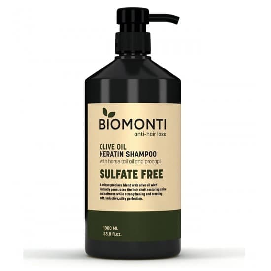 شامپو بیومونتی Biomonti مدل Olive Oil حاوی روغن زیتون حجم 1000میل