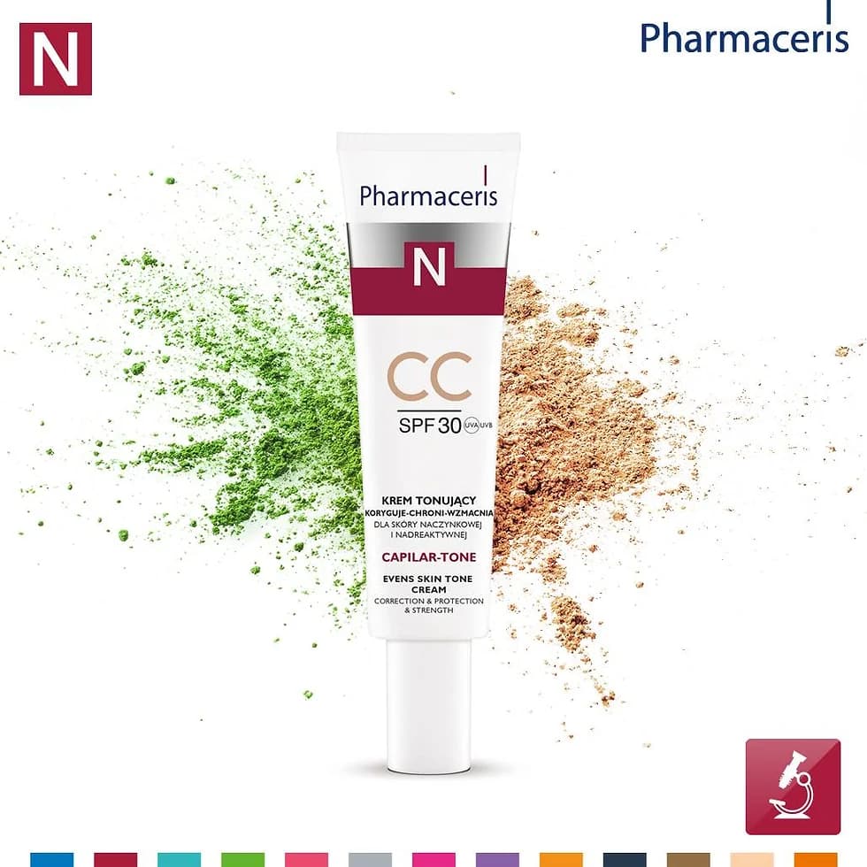 سی سی کرم ضدقرمزی و پوست حساس فارماسریز سری N مدل Capilar-Tone با SPF30 حجم 40 میل — تصویر ۷