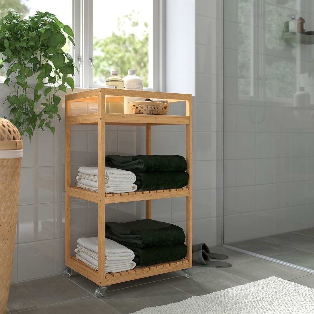 ترولی چوبی بامبو ایکیا RAGRUND، ابعاد 42x33x76 سانتی‌متر — تصویر ۳