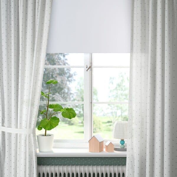 1 جفت پرده پشت کراوات ایکیا LEN طرح خال‌خالی/سفید، 120×300 سانتی‌متر — تصویر ۱۰