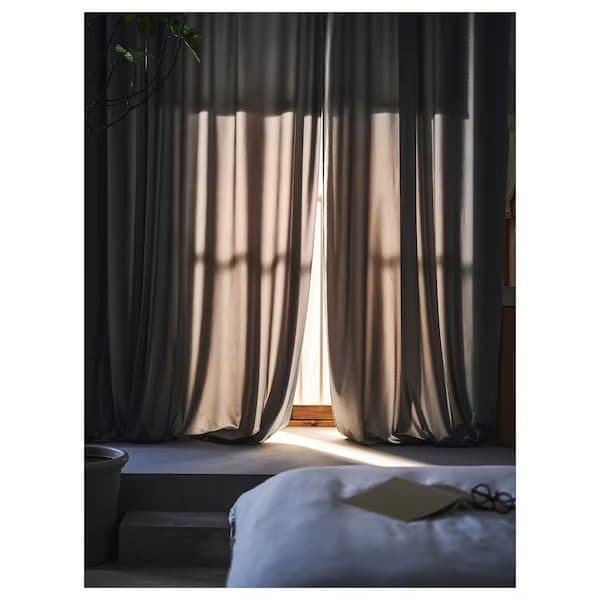 1 جفت پرده مخمل ایکیا SANDSVINGEL طوسی، 135×300 سانتی‌متر — تصویر ۱۰