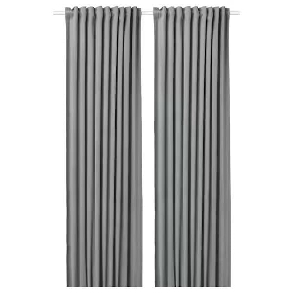 1 جفت پرده مخمل ایکیا SANDSVINGEL طوسی، 135×300 سانتیمتر