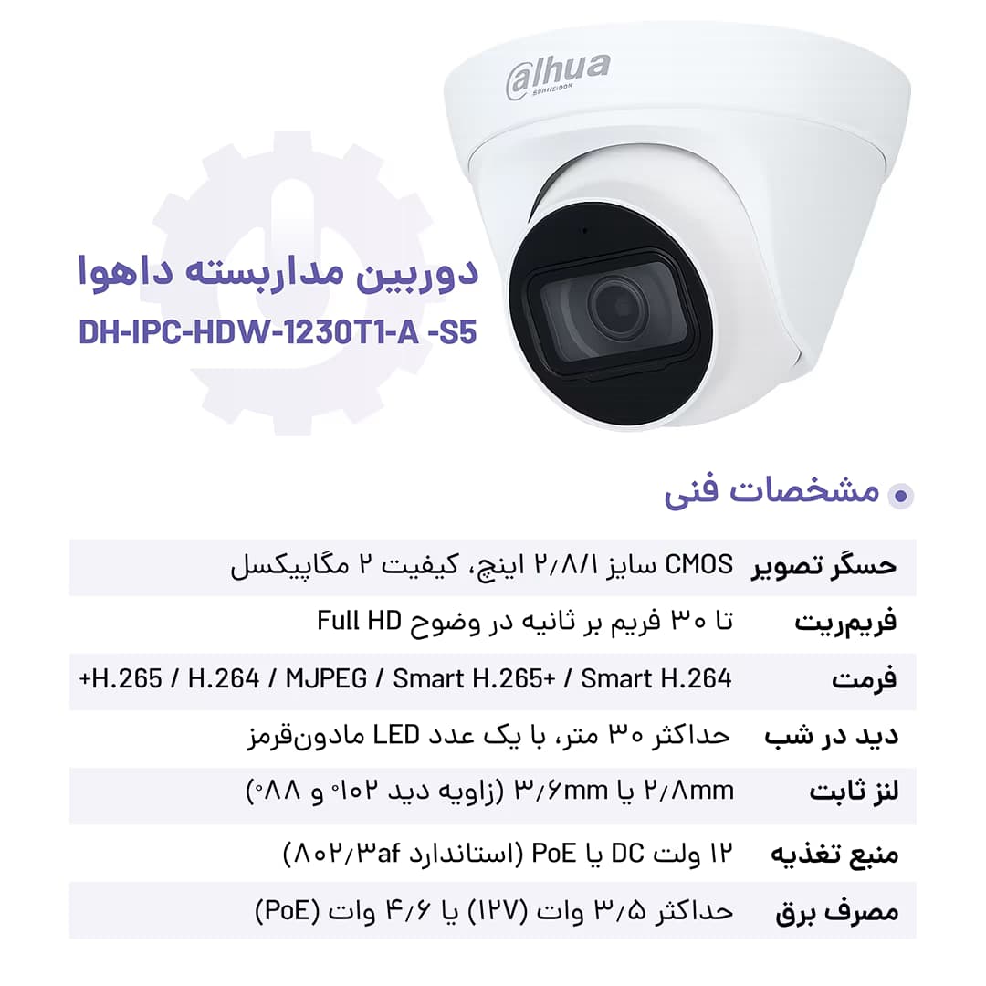 دوربین مداهوا مدل DH-IPC-HDW-1230T1-A -S5 — تصویر ۱۲