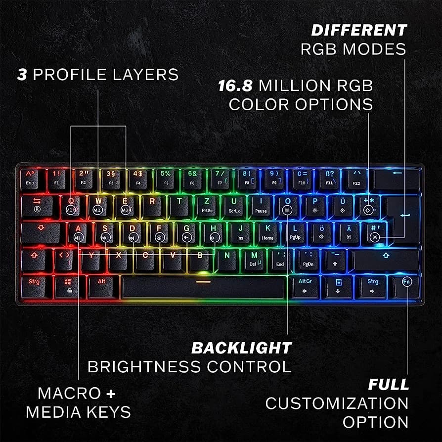 کیبورد مکانیکال گیمینگ HK gaming GK61 — تصویر ۸