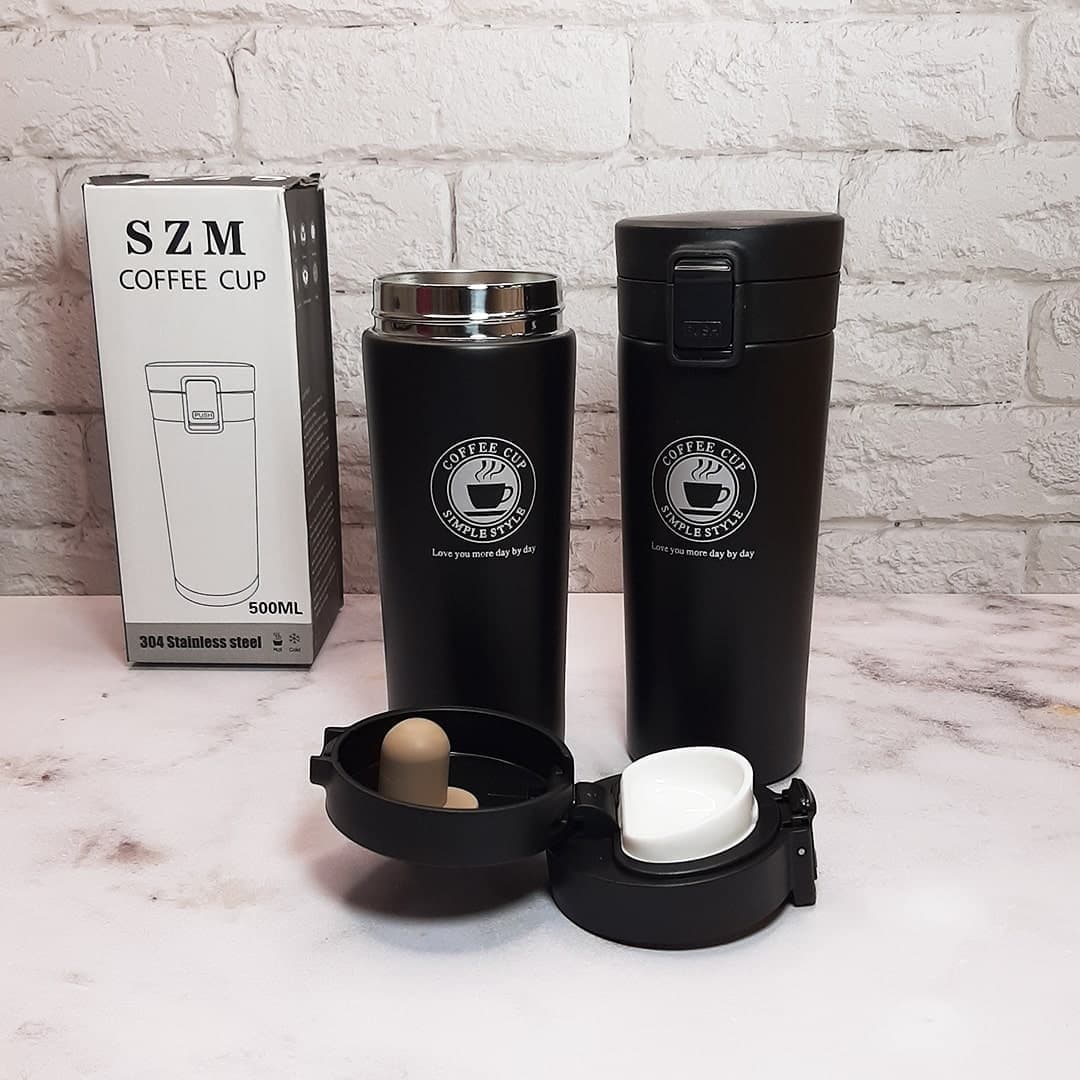 تراول ماگ 500 میلی SZM مشکی مات