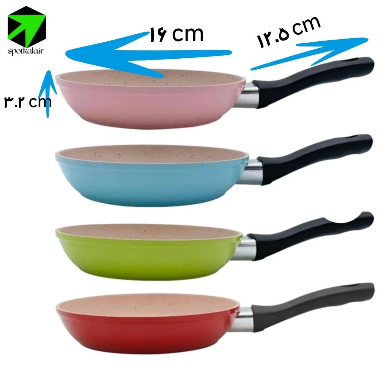 ماهی‌ تابه گرانیتی سایز 12،14و 16 سانتی‌متری — تصویر ۶