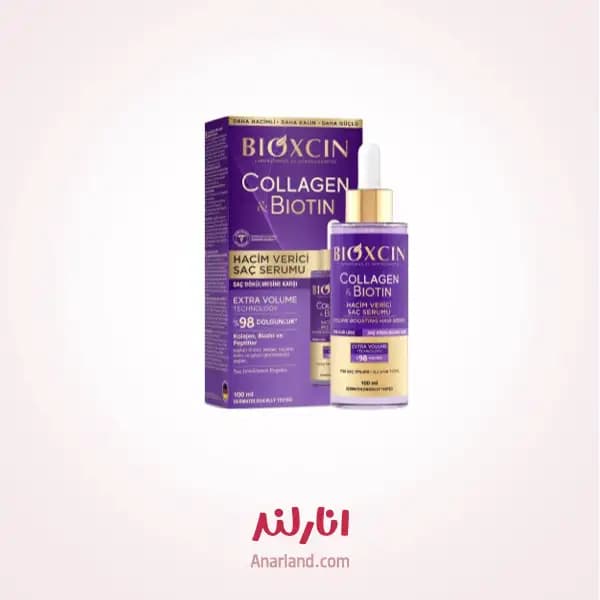 سرم مو حجم دهنده بیوکسین مدل Collagen & Biotin حجم ۱۰۰ میلی لیتر مناسب انواع مو