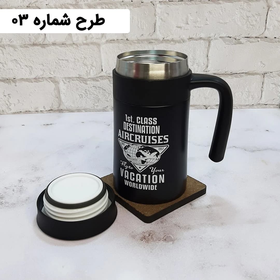 فلاسک ارتشی 520 میلی مشکی — تصویر ۷