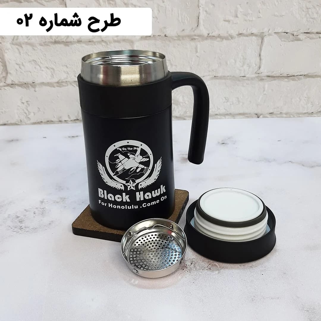 فلاسک ارتشی 520 میلی مشکی — تصویر ۶