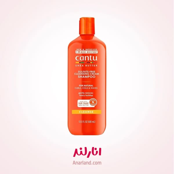 شامپو بدون سولفات شی باتر کنتو Cantu موهای فر حجم 400 میل