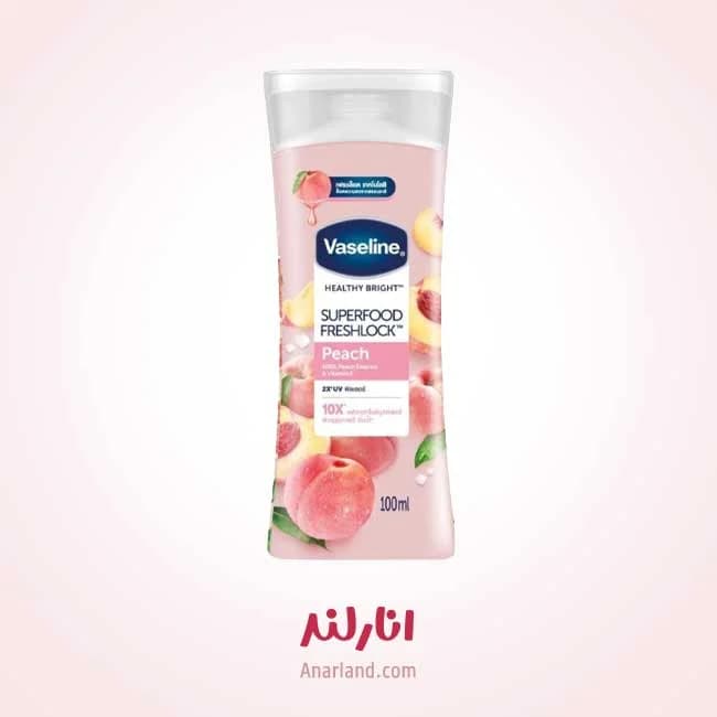 لوسیون بدن وازلین مدل SUPER FOOD با عصاره هلو حجم 100 میلی لیتر — تصویر ۲