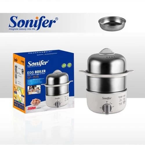 دستگاه تخم مرغ پز و بخار پز دو طبقه سونیفر مدل SF_1515 — تصویر ۳