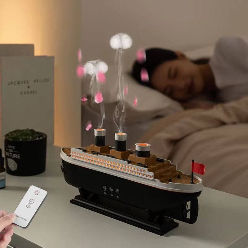 دستگاه بخور سرد و رطوبت‌ساز طرح کشتی مدل Titanic با چراغ LED — تصویر ۱۱