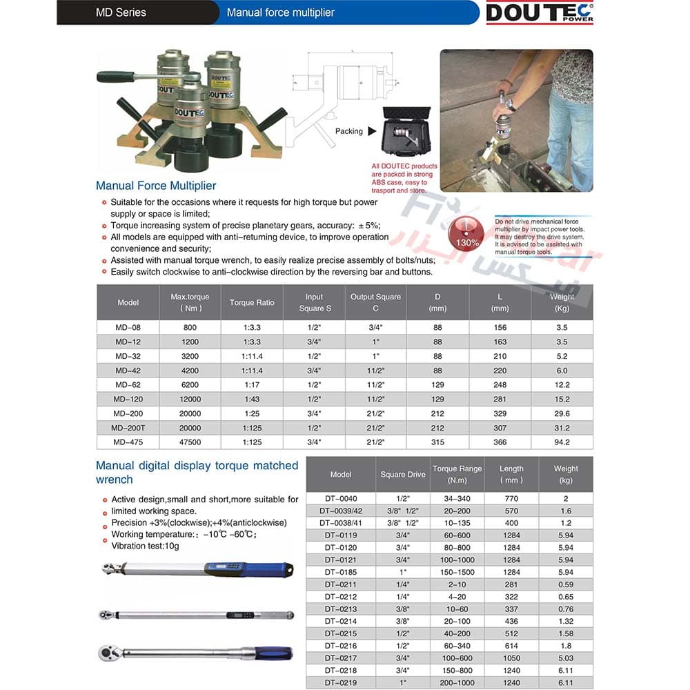 مولتی پلایر دستی دوتک 10000 نیوتن Doutec مدل MD-100 — تصویر ۵