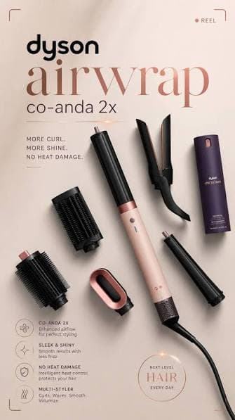 ایررپ دایسون سرامیک پینک (رز گلد) dyson hs09 airwrap ceramic pink NEW
