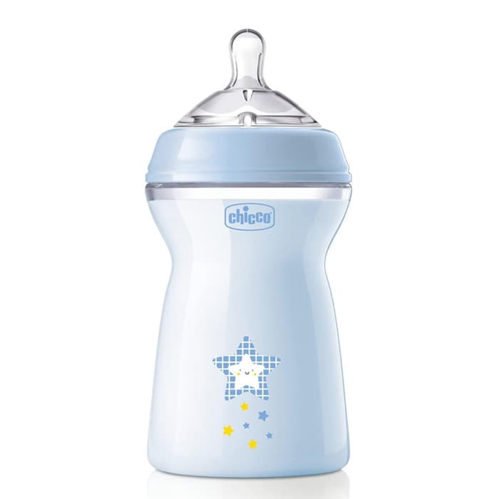 شیشه شیر طلقی نچرال 330میل آبی چیکو (اورجینال)