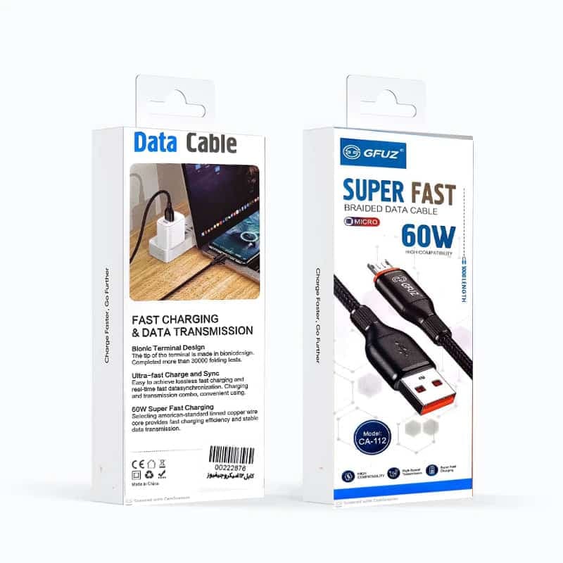 کابل شارژ تایپ سی TYPE C جیفیوز GFUZ CA-110 1M 60W — تصویر ۴