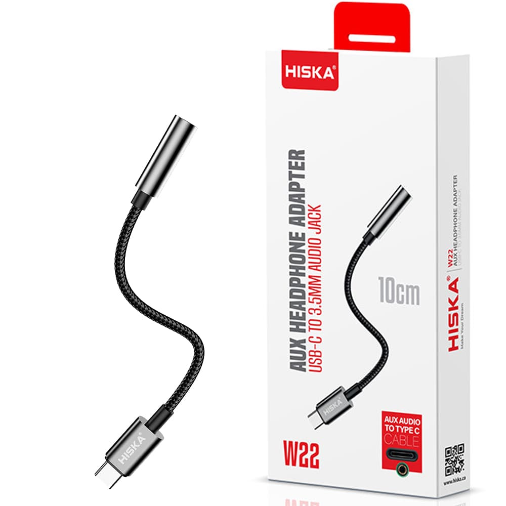 کابل تبدیل USB-C به AUX هیسکا مدل W22 طول 0.1 — تصویر ۲