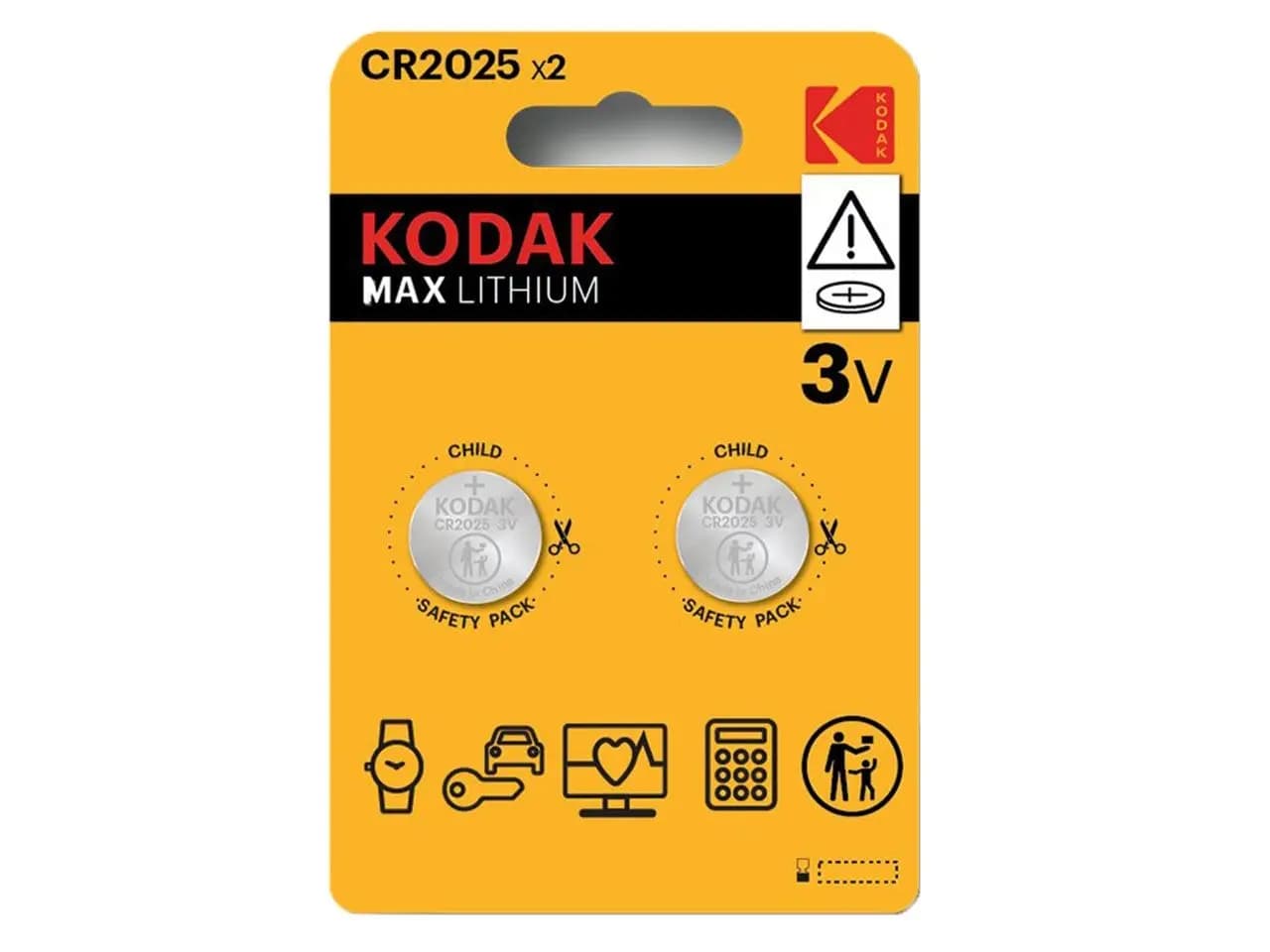 باتری سکه‌ای کداک مدل Kodak Max Lithium CR2025 پک 2 عددی