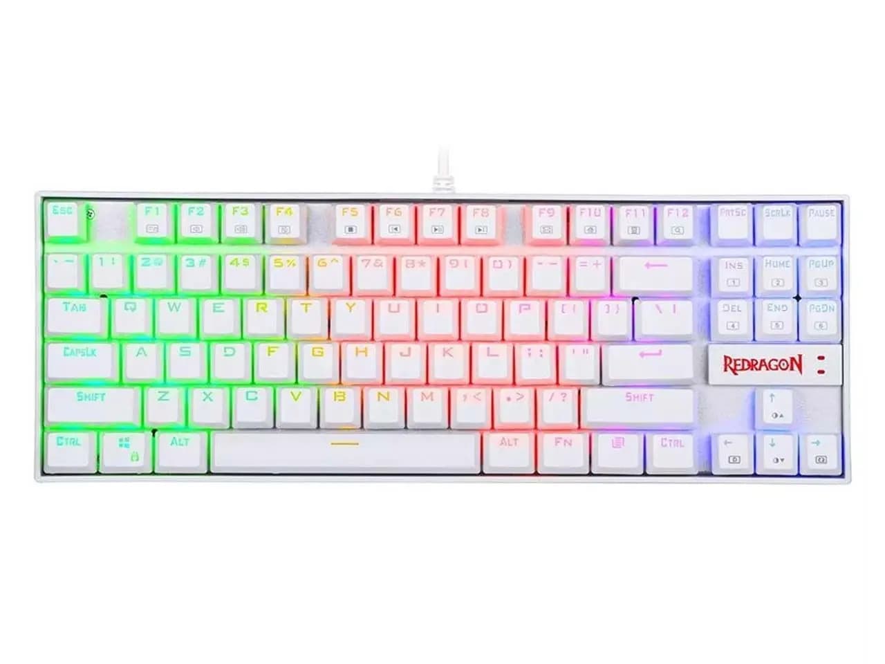 کیبورد مکانیکی ردراگون مدل Redragon Kumara K552 RGB White سوئیچ قرمز