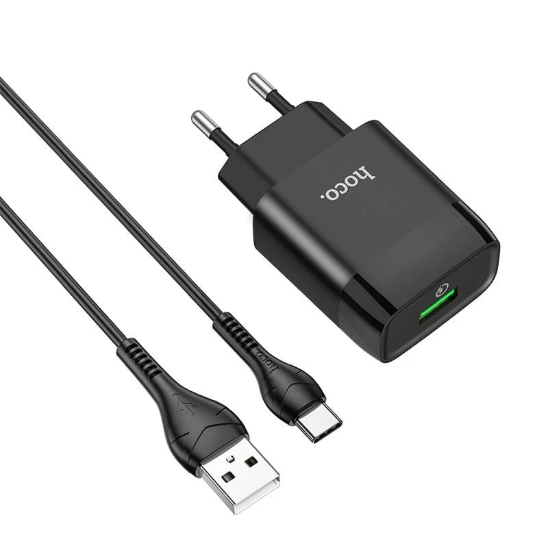 شارژر دیواری هوکو مدل c72q + کابل تبدیل USB-C — تصویر ۲