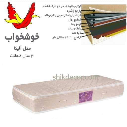 تشک خوشخواب مدل آلینا یک نفره سایز 200*120