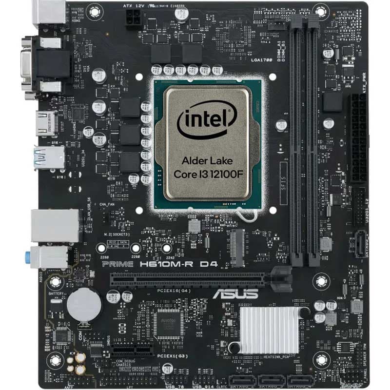 باندل کارکرده Asus H610M-R DDR4+CPU i3 12100F — تصویر ۲
