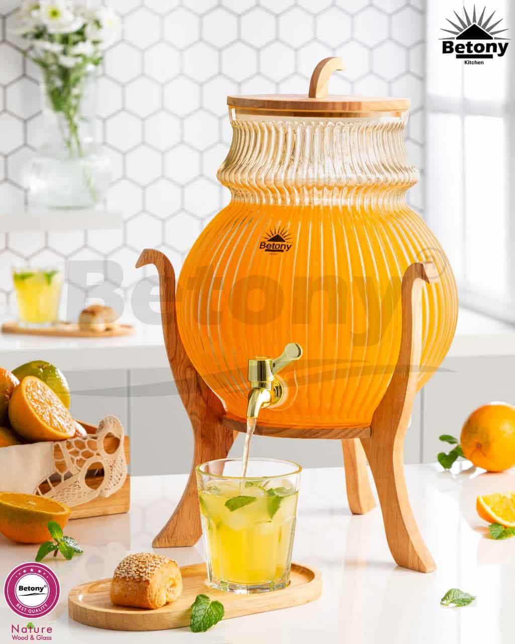 کلمن شربت مدل ریور شامپاینی (شیاردار) 6 لیتری