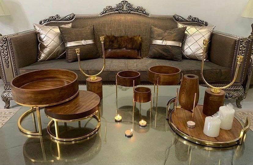 سرویس پذیرایی چوب راش 9 پارچه کد wood-rash00