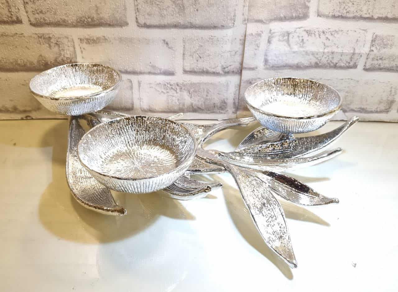 سرویس پذیرایی آلومنیومی طرح برگ نقره ای براق 7 پارچه کد BRGN00 — تصویر ۱۱