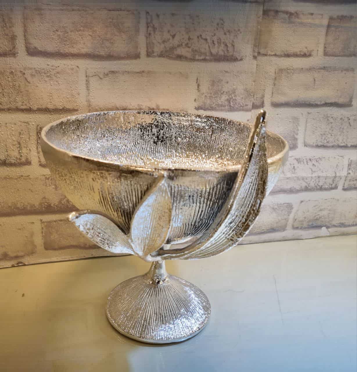 سرویس پذیرایی آلومنیومی طرح برگ نقره ای براق 7 پارچه کد BRGN00 — تصویر ۸