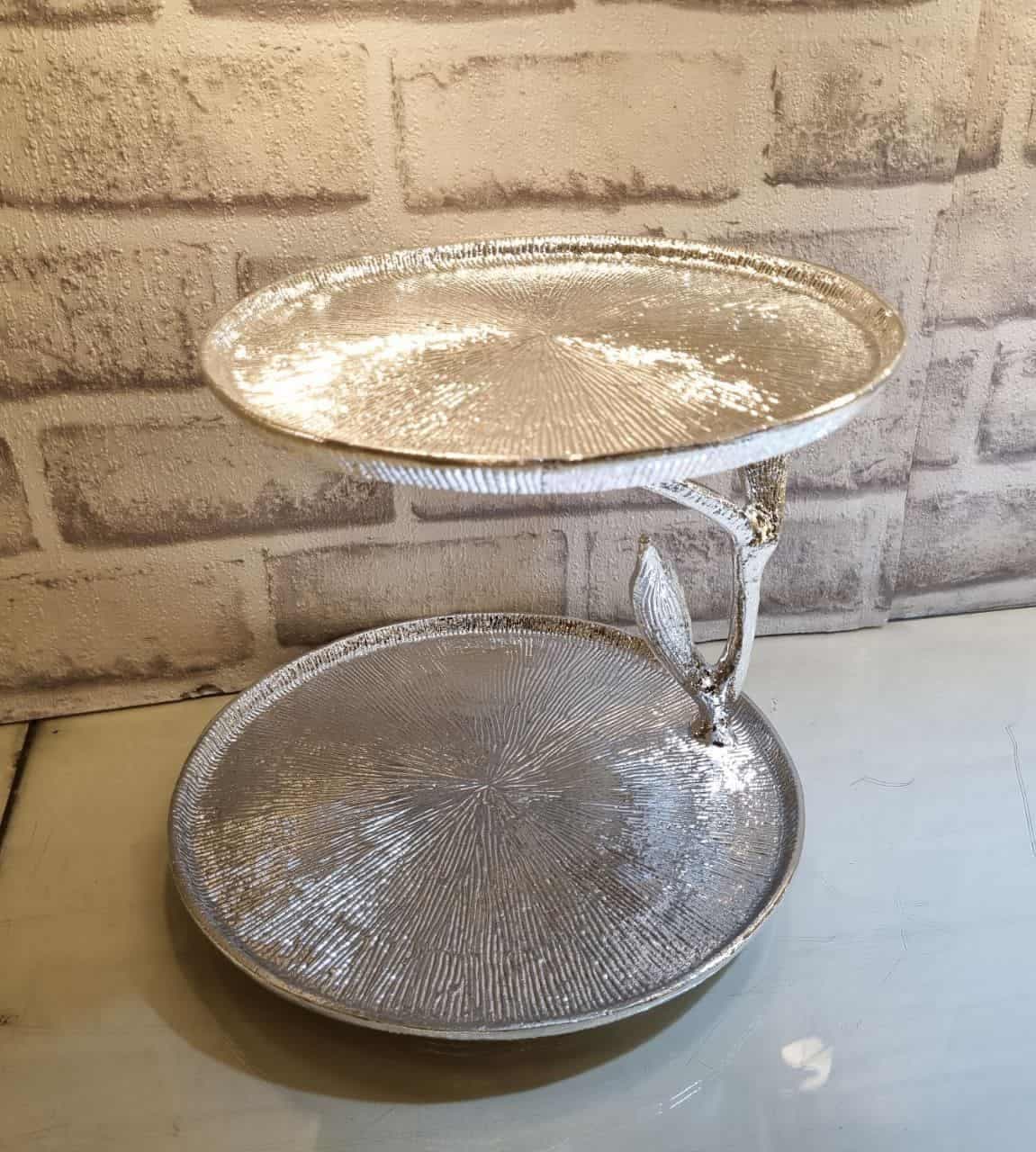 سرویس پذیرایی آلومنیومی طرح برگ نقره ای براق 7 پارچه کد BRGN00 — تصویر ۹