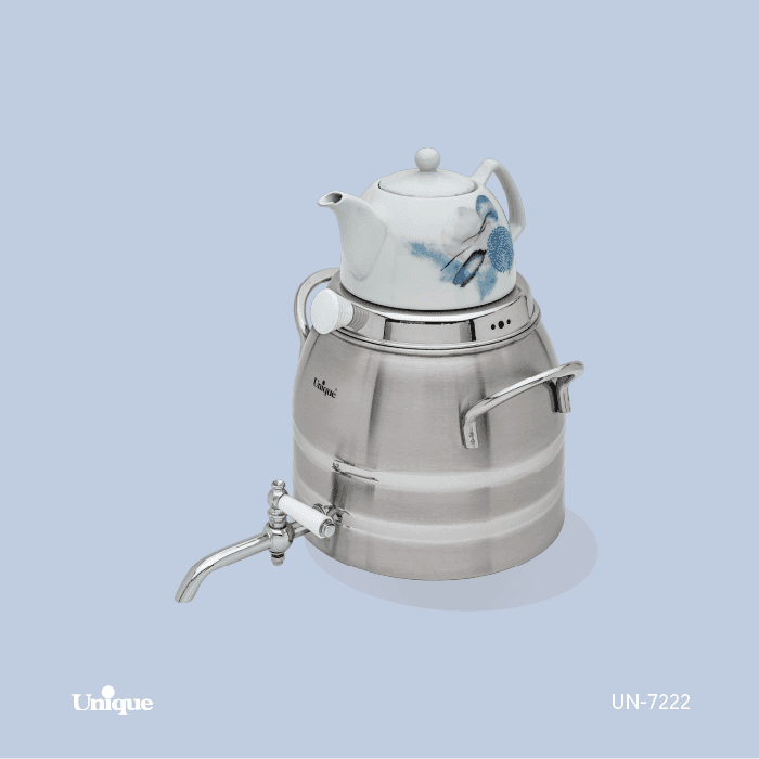 کتری قوری 6 لیتر یونیک استیل شیردار طرح ترک کد UN-7222