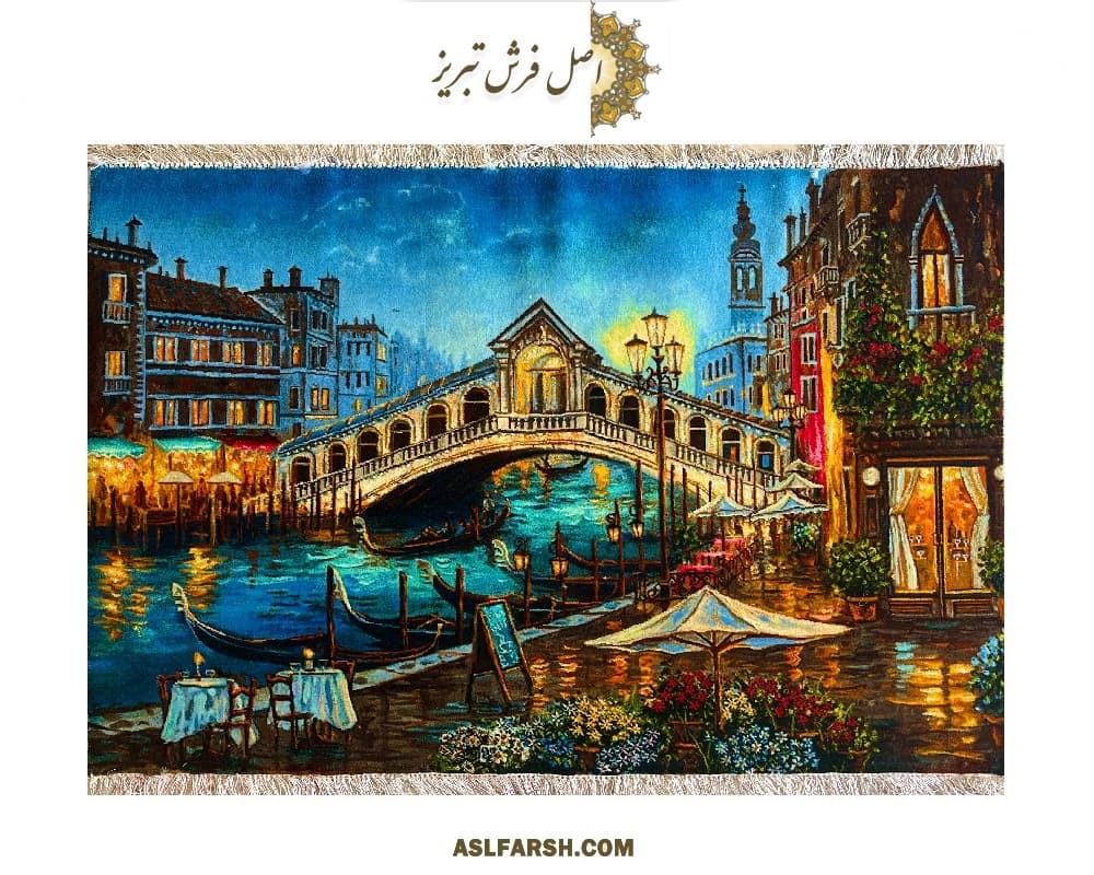 تابلو فرش دستباف منظره ونیز ایتالیا — تصویر ۵