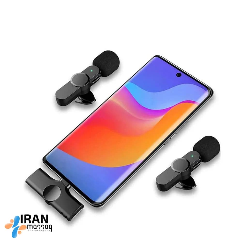 میکروفن یقه ای بی سیم مدل k61-2 | با فناوری حذف نویز هوشمند — تصویر ۹