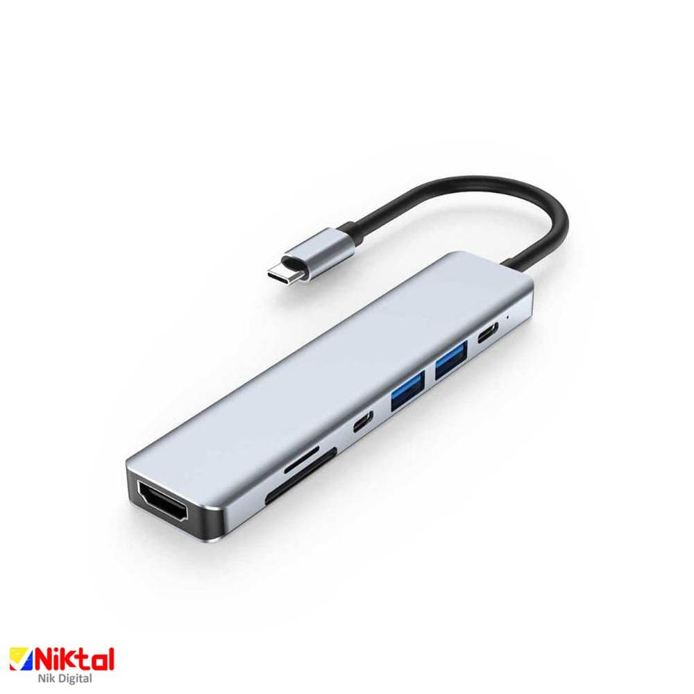 هاب 7 پورت USB-C 3.0 مدل YG-2121 | اتصال همزمان، انتقال سریع و نمایش 4K