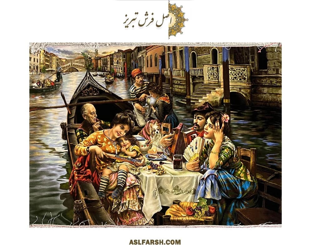 تابلو فرش دستباف گردش در ونیز — تصویر ۲