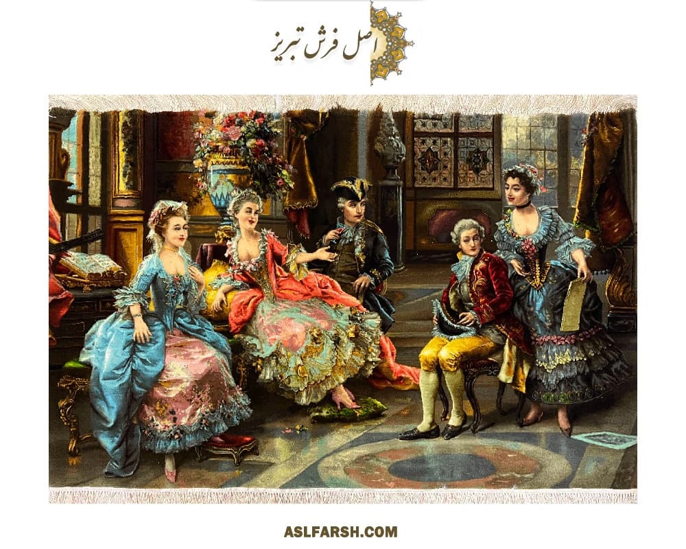 تابلو فرش دستباف مراسم خواستگاری — تصویر ۴
