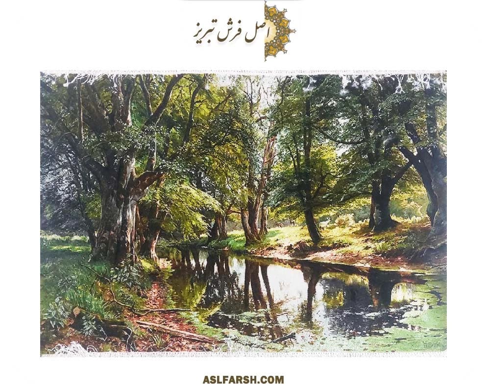 تابلو فرش دستباف منظره جنگل