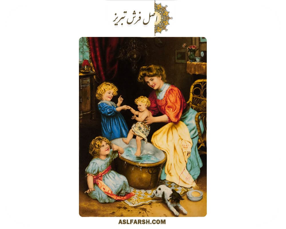 تابلو فرش دستباف حمام کودک — تصویر ۵