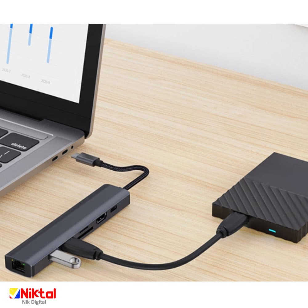 تبدیل و هاب 7 پورت USB-C/Type-C مدل BYL-2303 — تصویر ۱۰