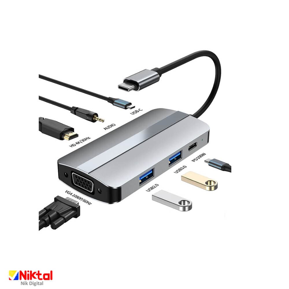 هاب 7 پورت USB-C/Type-C مدل BYL-2106